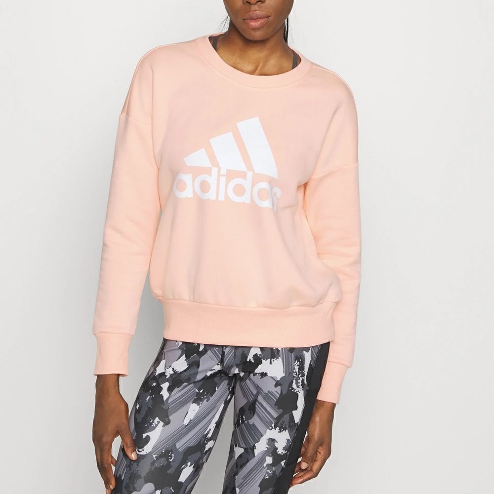 Adidas Ladies Peach Crew Neck Sweatshirts Size Small